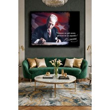 Wallivo Atatürk Çalışma Masasında Yazarken - Model 2 Ofis  Kanvas Tablo