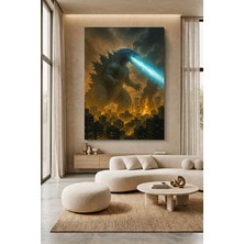 Wallivo Godzilla Saldırısı - Kaiju Canavar Temalı Film Kanvas Tablo