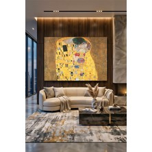 Wallivo Gustav Klimt'in Altın Dönem Başyapıtı Öpücük (The Kiss) Art Nouveau Kanvas Tablo
