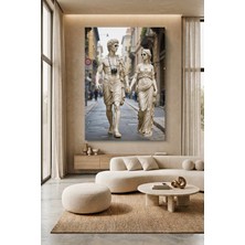 Wallivo Güneş Gözlüğü ve Kameralı Modern Turist Antik Yunan Heykelleri Kanvas Tablo