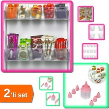 Hereveoyuncak 12 Adet Buzdolabı Içi Mini Organizeri Kutu + Krema Pompası - Mini Krema Pompası - 2li Set T9S1N1