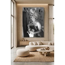 Wallivo Siyah Beyaz Vogue - Marilyn Monroe Makyaj Temalı Kanvas Tablo