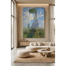 Wallivo Claude Monet Kadın Şemsiyeyle Çayırda Kanvas Tablo