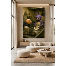 Wallivo Bulaşık Yıkayan Teletubbies Model 2 Kanvas Tablo
