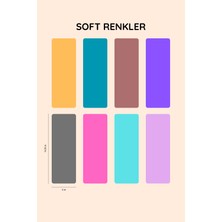 Beticraft Kitap Ayracı, Soft Renkler, 8 Adet Kitap Ayracı Seti, 5 cm x 14,50 Cm, Oval Köşe