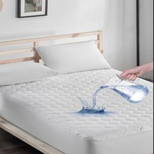 Bella Home Kapitoneli Tek ve Çift Kişilik Sıvı Geçirmez Pamuklu Alez - Beyaz