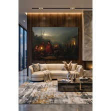 Wallivo Petrus Van Schendel'in Işık Ustası Eseri Ay Işığında Pazar Yeri Romantik Kanvas Tablo