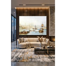 Wallivo Thomas Allom'un Tarihi Istanbul Manzarası Haliç (Golden Horn) Kanvas Tablo