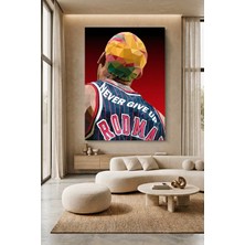 Wallivo Dennis Rodman "never Give Up" - Asla Pes Etme Spor Kanvas Tablo