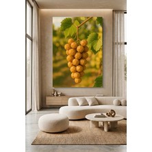 Wallivo Poligon Turuncu Üzümler - Geometrik Meyve Temalı Kanvas Tablo