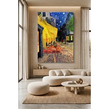 Wallivo Vincent Van Gogh Yıldızlı Gece Altında Kafe Terası Kanvas Tablo