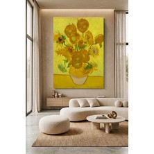 Wallivo Vincent Van Gogh Ayçiçekleri Serisi Sarı Vazo Arles Post-Empresyonist Kanvas Tablo