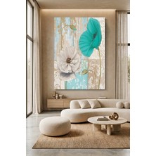 Wallivo Rengarenk Çiçek Motifi - Bahar Havası Katan Dekoratif Kanvas Tablo