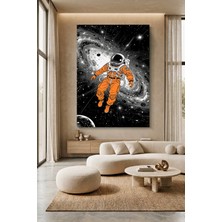Wallivo Uzayda Sıkışmış Turuncu Uzay Giysili Astronot Kanvas Tablo