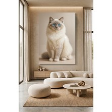 Wallivo Sakin Mavi Gözlü Kedi Evcil Hayvan Temalı Kanvas Tablo