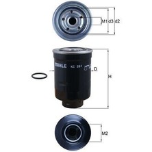 Mahle KC261D - Mazot Fıltresı Mazda B2500 BT50 D 06 10 Ranger D 99 10 L200 2.5 Dı 07 15 Toyota Hılux- Pickup Corolla 1.8-2.0 Dzl-Carına Iı-Hıace Iı 2.4 D