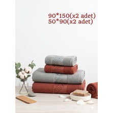 Miruza Ev Tekstil %100 Pamuk 4'lü Battal Boy Havlu Seti