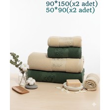 Miruza Ev Tekstil %100 Pamuk 4'lü Battal Boy Havlu Seti