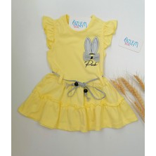 Sevimli Sarı Tavşan Elbise 12 Ay