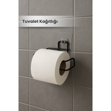 Orvila Yapışkanlı Metal Siyah Tuvalet Kağıtlığı Wc Kağıtlık Tuvalet Kağıtlık Askısı