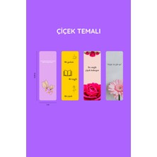 Beticraft Kitap Ayracı, Çiçek Temalı Ayraç Seti (2), 4 Adet Kitap Ayracı Seti, 5 cm x 14,50 Cm, Oval Köşe