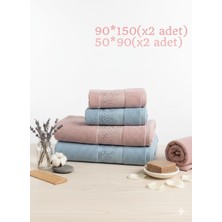 Miruza Ev Tekstil %100 Pamuk 4'lü Battal Boy Havlu Seti