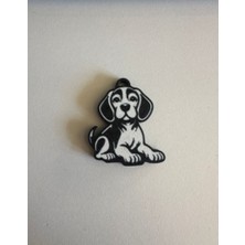 Yerli Köpek Modeli Anahtarlık Siyah Beyaz