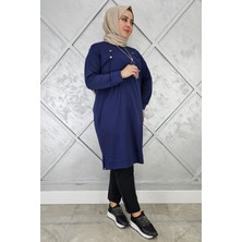 Pys Giyim Kadın Düğme Kolye Detaylı Tesettür Tunik