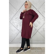 Pys Giyim Kadın Düğme Kolye Detaylı Tesettür Tunik