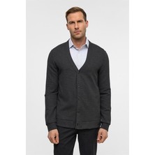 Süvari Antrasit Regular Düz V Yaka Hırka