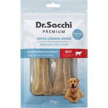 Dr.sacchi Premium Sığır Etli Doğal Sığır Derisi Press Kemik Tahılsız Köpek Ödülü 5” 55-60 gr 2'li