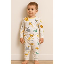 Bilge Trend Safari Desenli Erkek Bebek Çocuk Pamuklu Penye Pijama Takımı