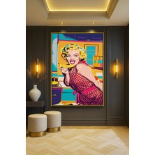 Wallivo Marilyn Monroe Pop Art Temalı Bronz Metal Çerçeveli Kanvas Tablo