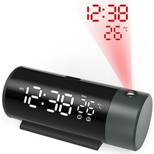 Hpytech📢 Projeksiyonlu LED Dijital Çalar Saat ⏰ USB Güç + Çift Alarm 🔔 Sıcaklık Ölçer 🌡️ Tavan & Duvar Yansıtma USB Masa Saati