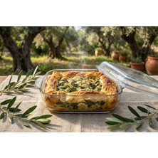 Borart Cam Kapaklı Kare Fırın Kabı - Sade - 145018