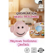 Muf Home Sevimli Maymun Tasarımlı Kilitli Çocuk Beslenme Kutusu ve Saklama Kabı (1200ML) Bpa Free