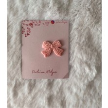 Parla'nın Atölyesi 0-3 Yaş Az Saçlı ve Saçsız Bebek Tokası Pembe Fiyonk