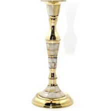 Zenvia Tekli Pirinç Sedefli Şamdan Model 1