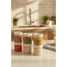 Atbyhome Lengo 6'lı 850 ml Mühürlü Vakumlu Borosilikat Cam Erzak Saklama Kavanozu