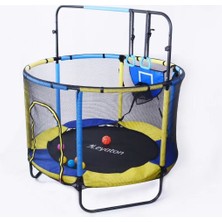 Leyaton 150 cm Çocuk Trambolini 60 Inç Güvenlik Fileli Tutamaçlı Eğlenceli Tasarımlı