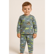 Bilge Trend Dinozor Desenli Erkek Bebek Çocuk Pamuklu Penye Pijama Takımı