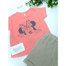 Minitix Minie Mouse Müslin 2'li Takım Somon - 18-24 Ay