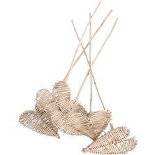 Yapay Çiçek Sitesi Rattan Örme Flat Heart Kalp 55 cm 6lı