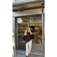 glam Pamuk Saten Dantel Detaylı Bluz