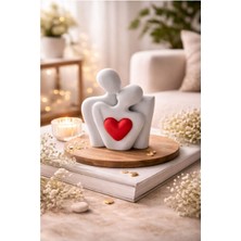 My Çiçekçim Kalpli Soyut Aşıklar Dekoratif Biblo | Modern Masa Üstü Ev & Ofis Dekoru | Sevgiliye Özel Anlamlı Hediye