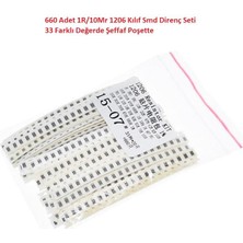 Hatfon Elektronik 660 Adet 1r/1mr 1206 Kılıf Smd Direnç Seti %1 33 Farklı Değerde Şeffaf Poşette