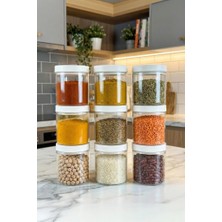 Atbyhome Lengo 9'lu 850 ml Mühürlü Vakumlu Borosilikat Cam Erzak Saklama Kavanozu