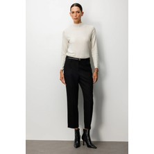 Ekol Kadın Duble Paça Kemerli Pantolon 1003 Siyah