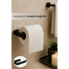 Orvila Yapışkanlı Lüks Tasarım Lamalı Tuvalet Kağıtlığı - Modern Banyo Kağıt Havluluk - Delmeden Montaj