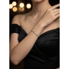 Zarene Silver Ay Işığı Halkaları Gümüş Bileklik 925 Ayar